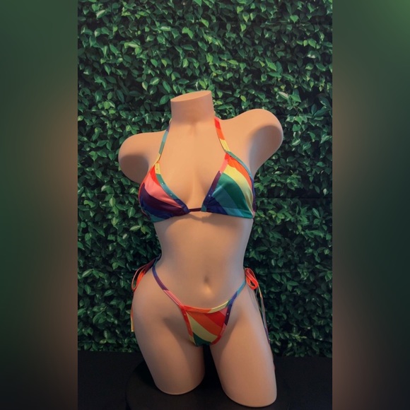 BOGO SALE NEW Rainbow Exotic Dancewear Stripper Outfit Lingerie - Picture 1 of 8